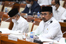 RAKER PENYELENGGARAAN IBADAH HAJI: Menag Yaqut Cholil Qoumas menyampaikan pemaparan saat mengikuti rapat kerja dengan Komisi VIII DPRI