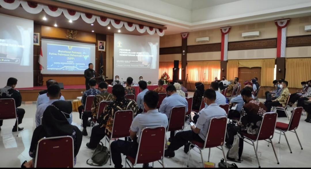 Sosialisasi Pengelolaan SIPP di Kanwil Kemenkumham DIY, Kamis (3/6) siang.