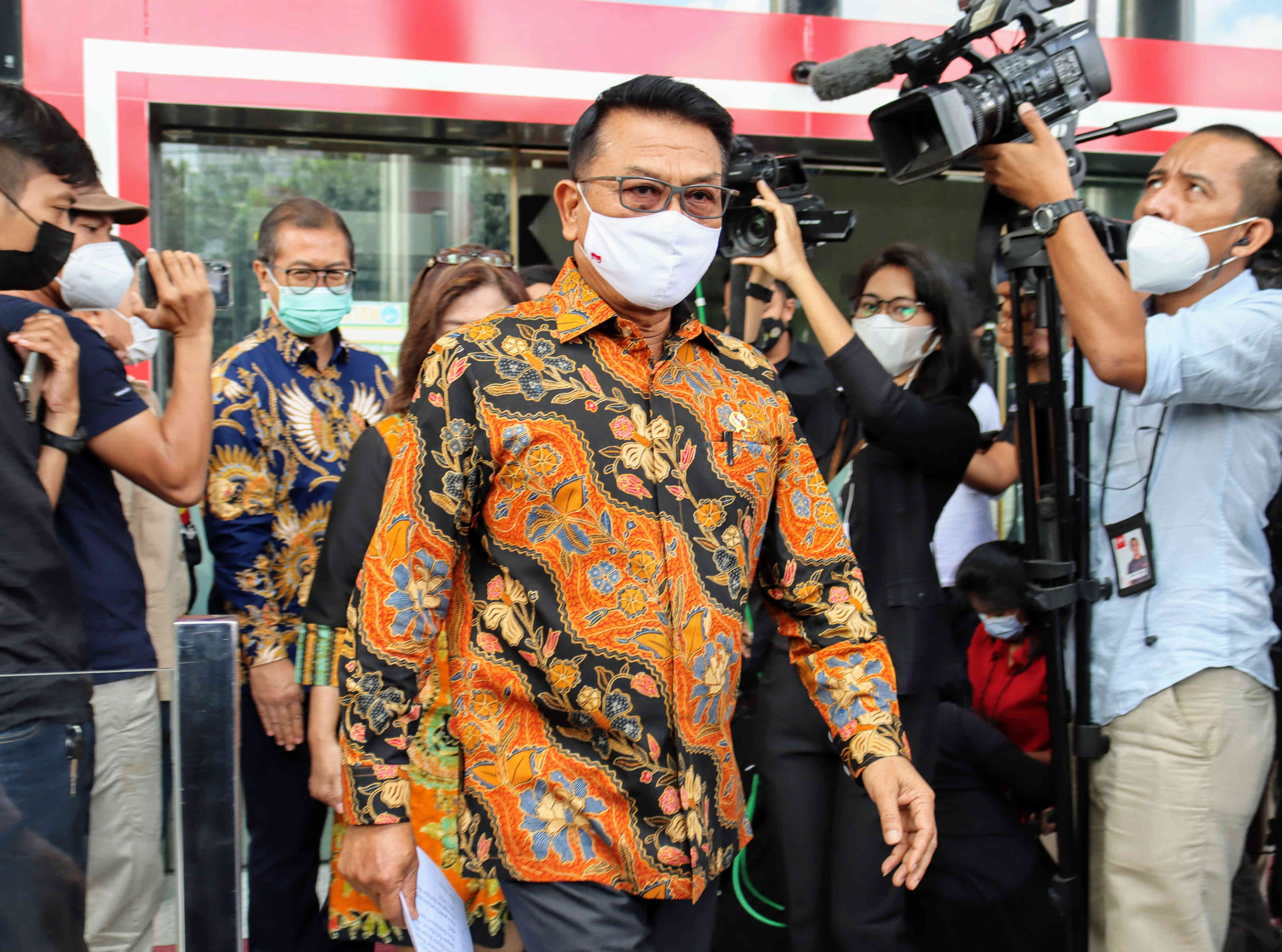 Kepala Staf Kepresidenan yang juga ketua HKTI Moeldoko usai mengikuti Peluncuran Strategi Nasional Pencegahan Korupsi.