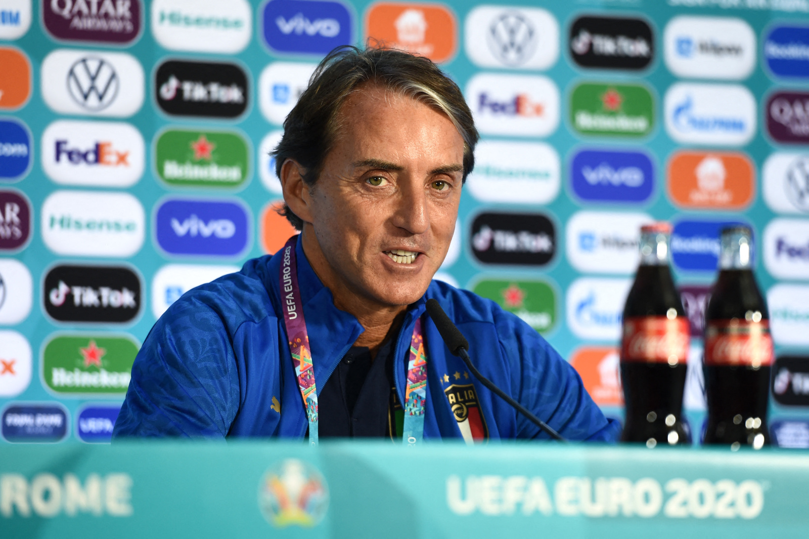 Pelatih timnas Italia Roberto Mancini