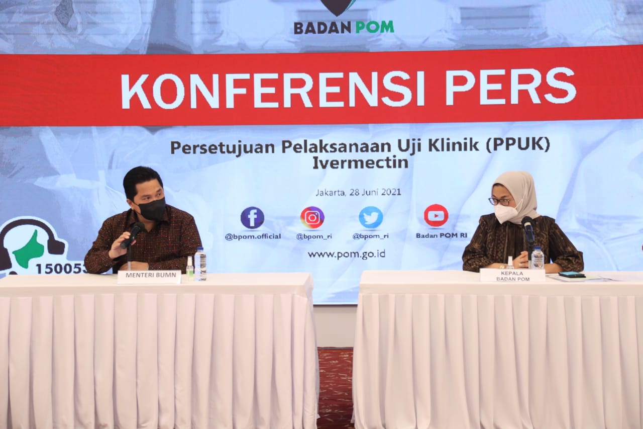 Konferensi Pers persetujuan uji klinis Ivermectin