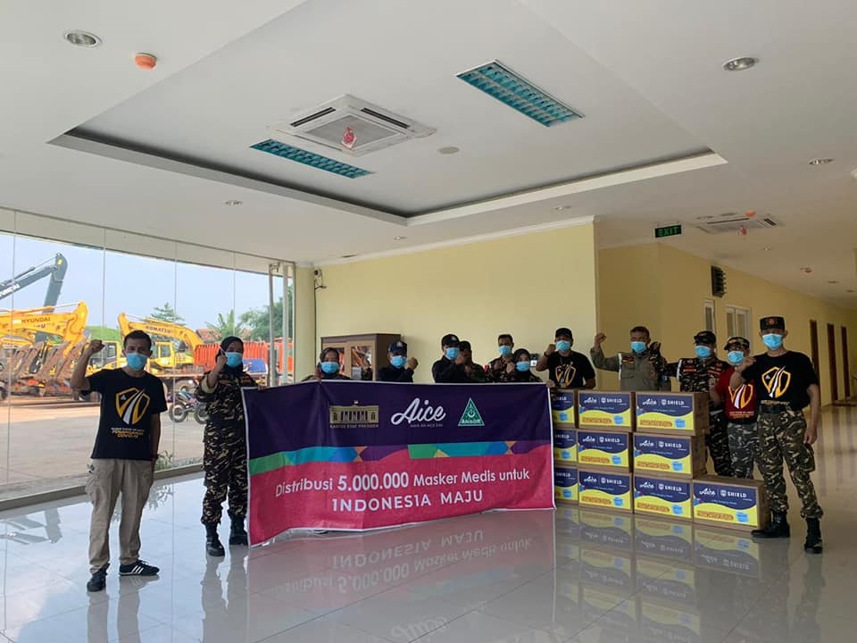 Distribusi 5 juta masker medis Aice Group dan GP Ansor