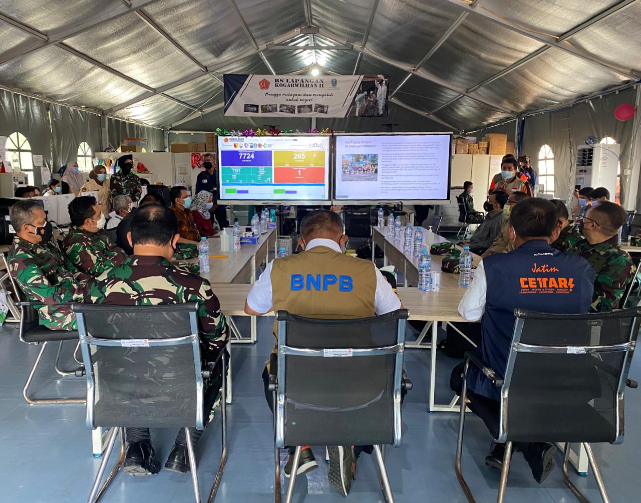 Pertemuan terbatas tim dokter RSLI dengan Kepala BNPB, Pangkogabwilhan 2, dan Sekda Prov Jatim