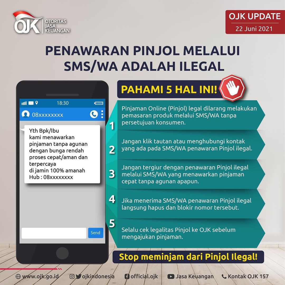 Abaikan Saja Penawaran Pinjaman lewat SMS/WA, Itu Ilegal!