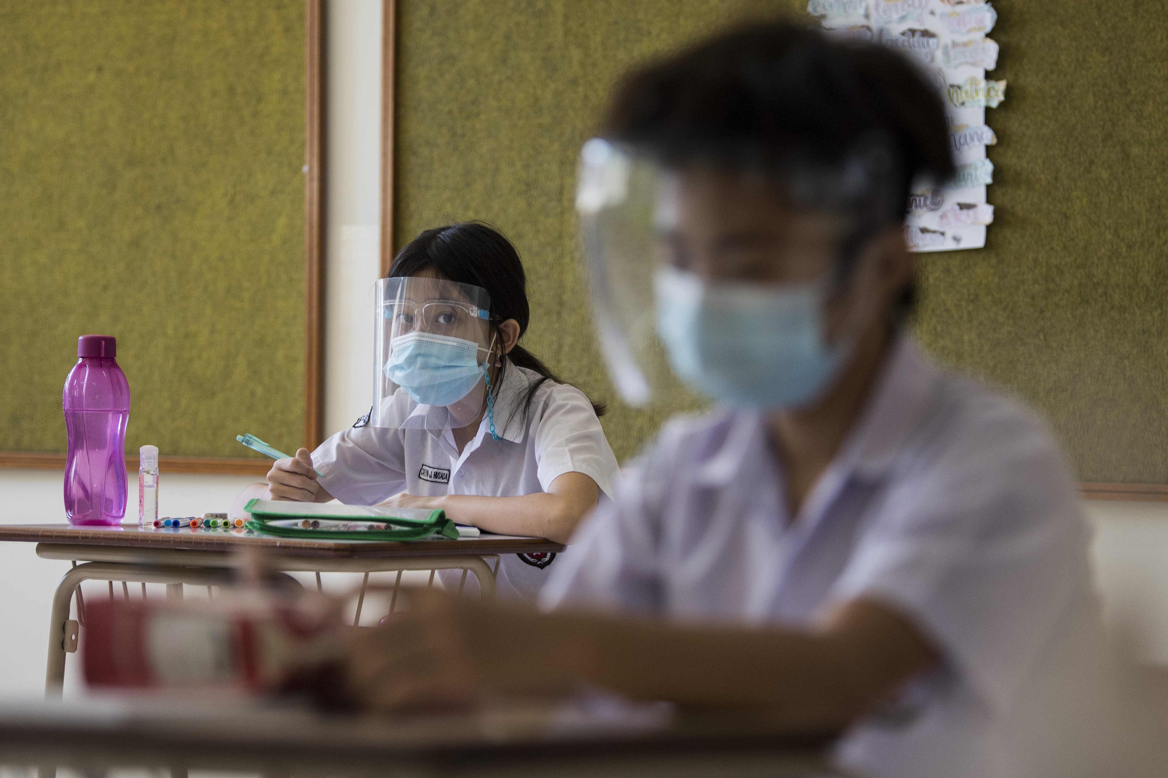 Simulasi PTM terbatas di Bandung, Jawa Barat, Senin (7/6).