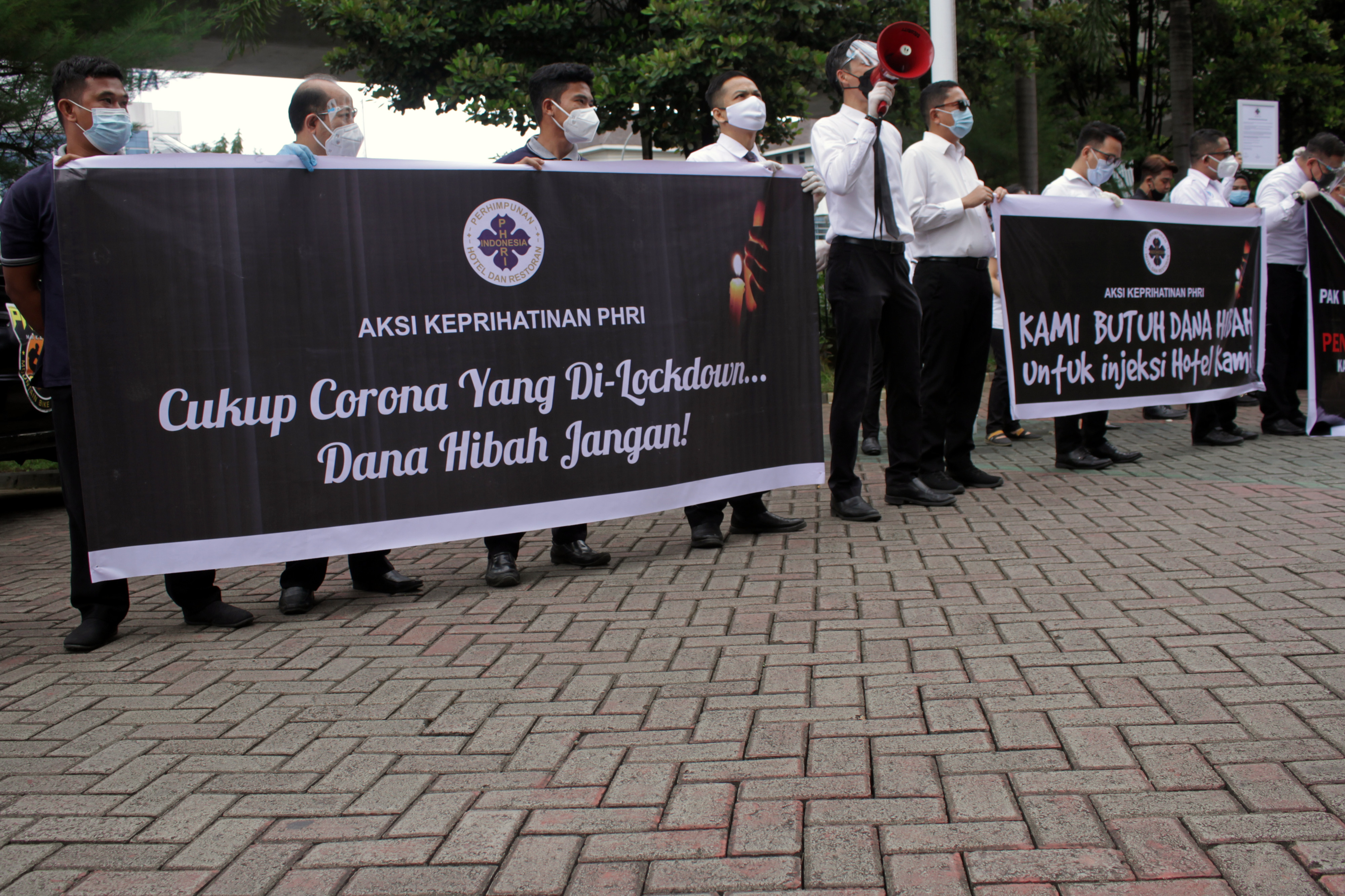 Anggota PHRI Sulsel Berdemo tuntut dana hibah pariwisata