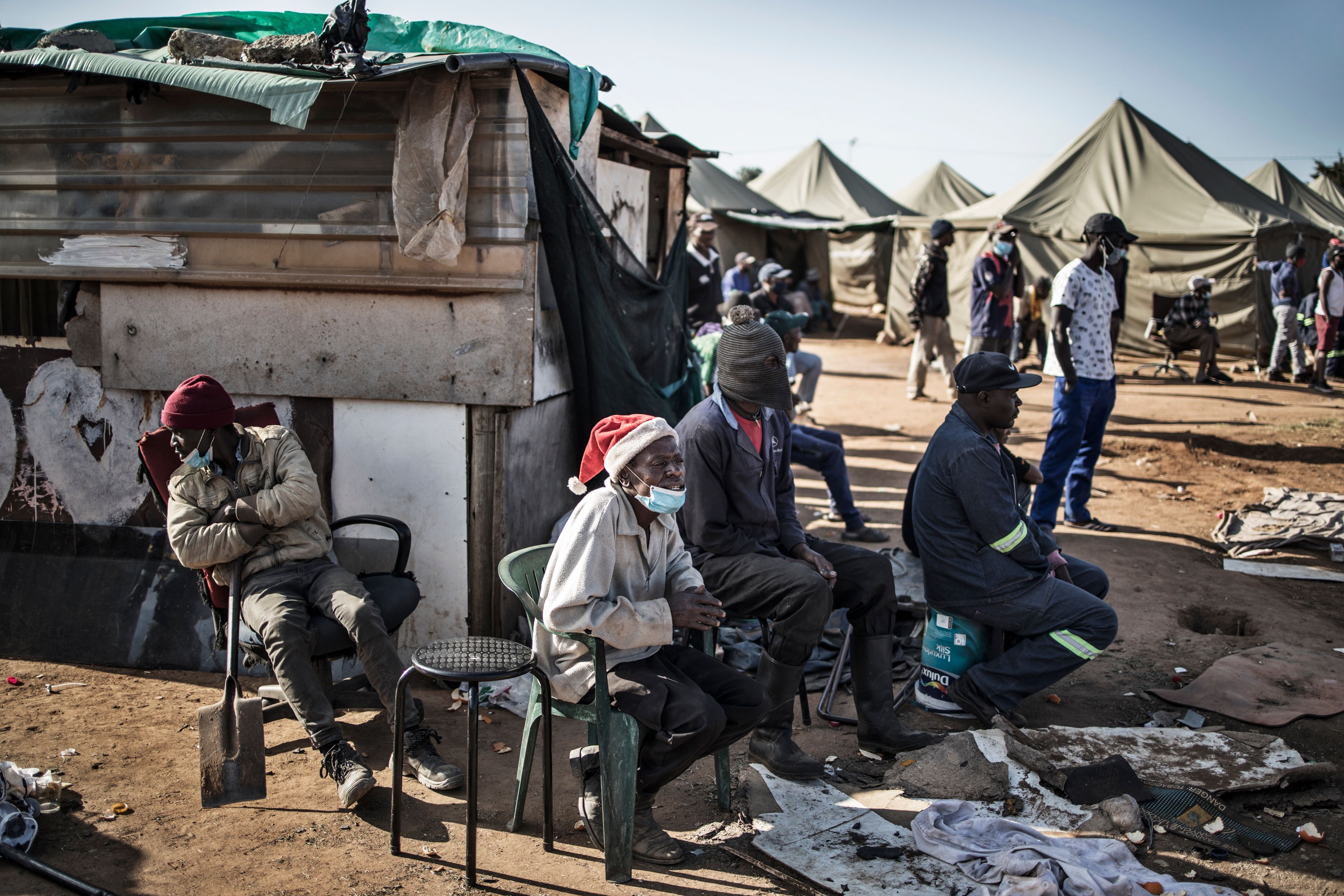 Suasana perkampungan kumuh di wilayah Wilgespruit, Johannesburg, Afrika Selatan.