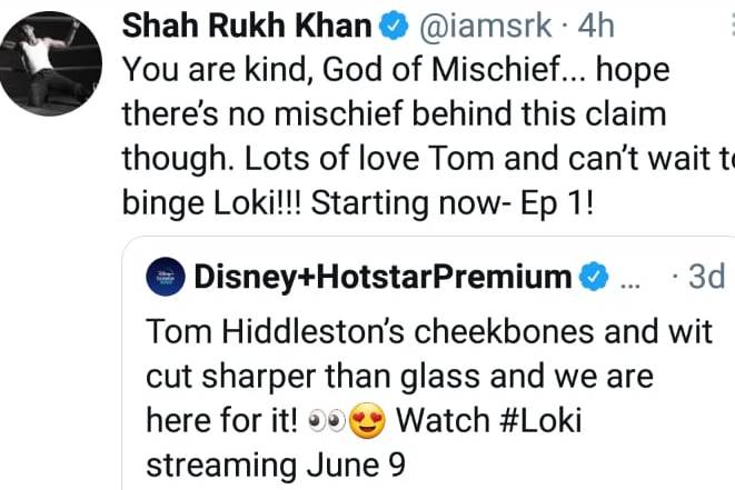 Gambar cuitan Shah Rukh Khan.