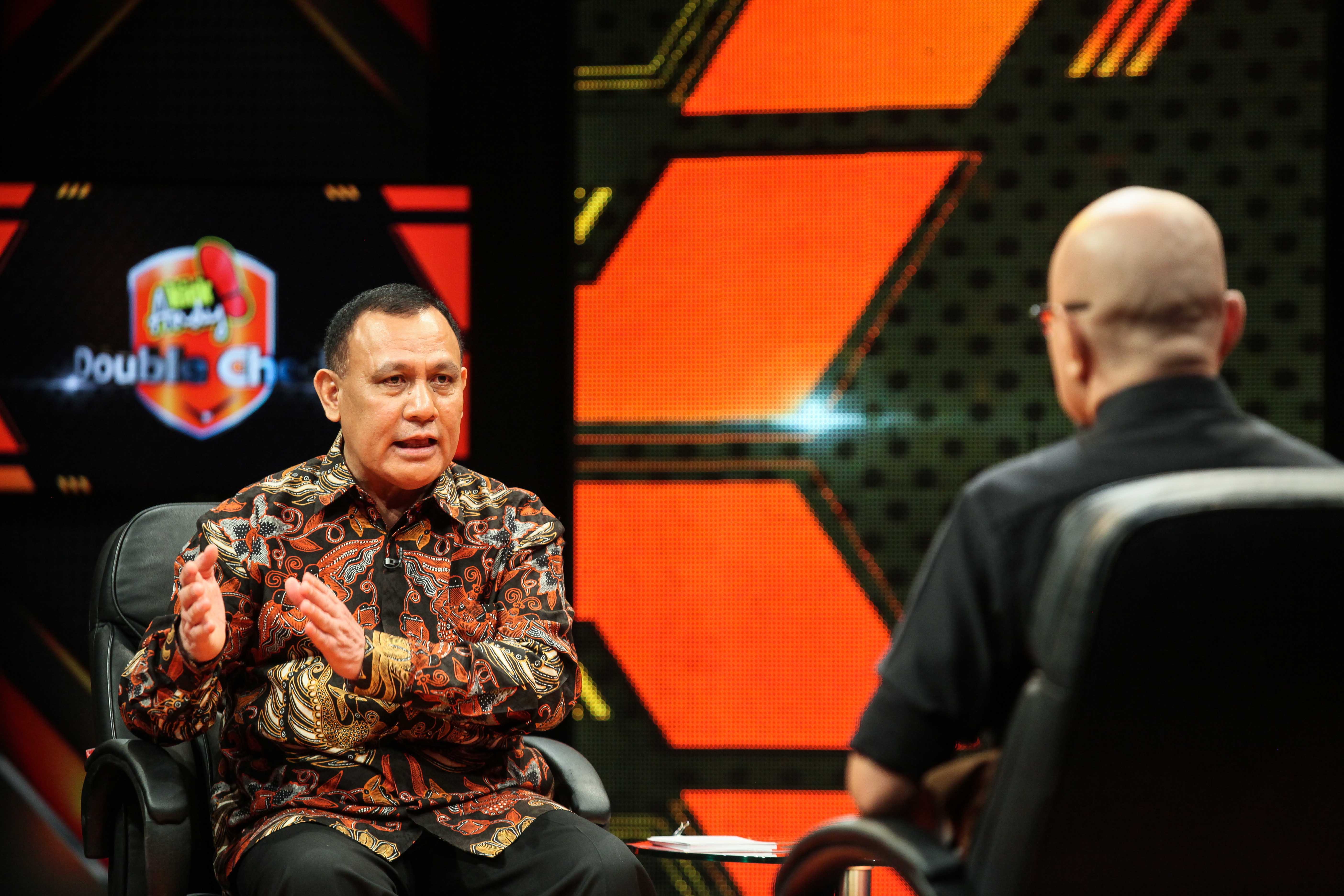 Ketua KPK Firli Bahuri saat diwawancara dalam program Kick Andy Double Check.