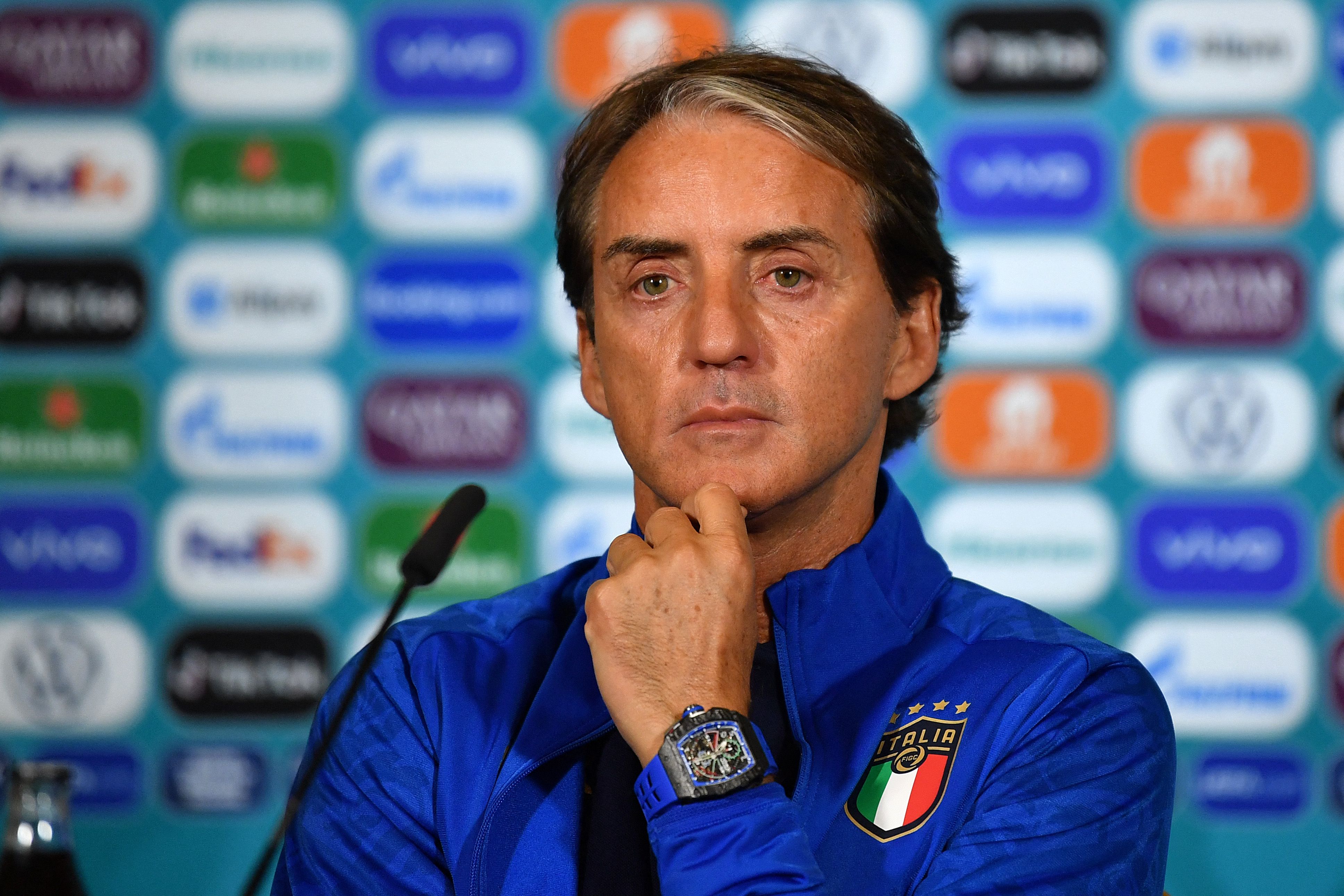Pelatih timnas Italia Roberto Mancini