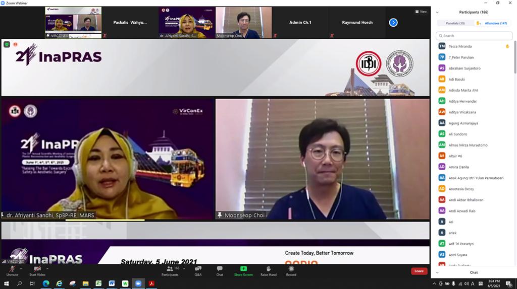 Webinar yang diadakan oleh Indonesian Association of Plastic Reconstructive and Aesthetic Surgeons (InaPRAS).