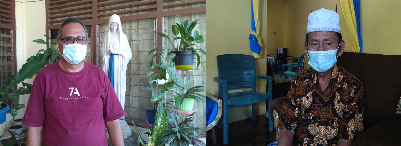 Tokoh Katolik Nagekeo Eli Nong (kiri) dan tokoh Islam Nagekeo Yunus Manetima