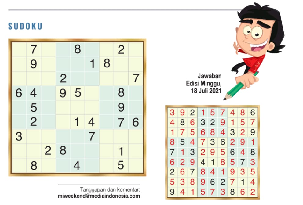 Sudoku Edisi 25 Juli 2021