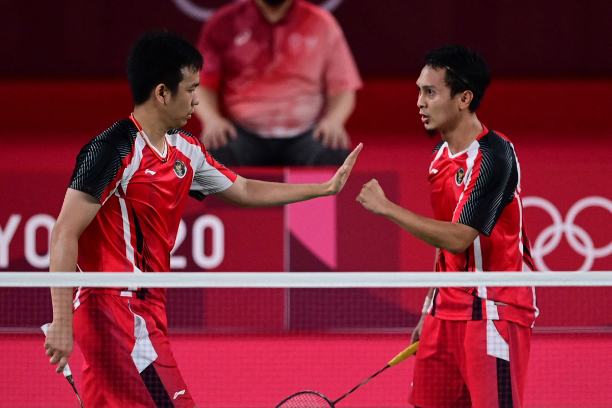Ganda putra bulutangkis Indonesia Hendra Setiawan/Mohamad Ahsan