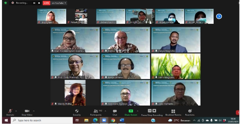 Program Internasional Pendidikan Dasar Prakualifikasi Profesi Diplomat yang digelar Universitas Pancasila secara daring. 