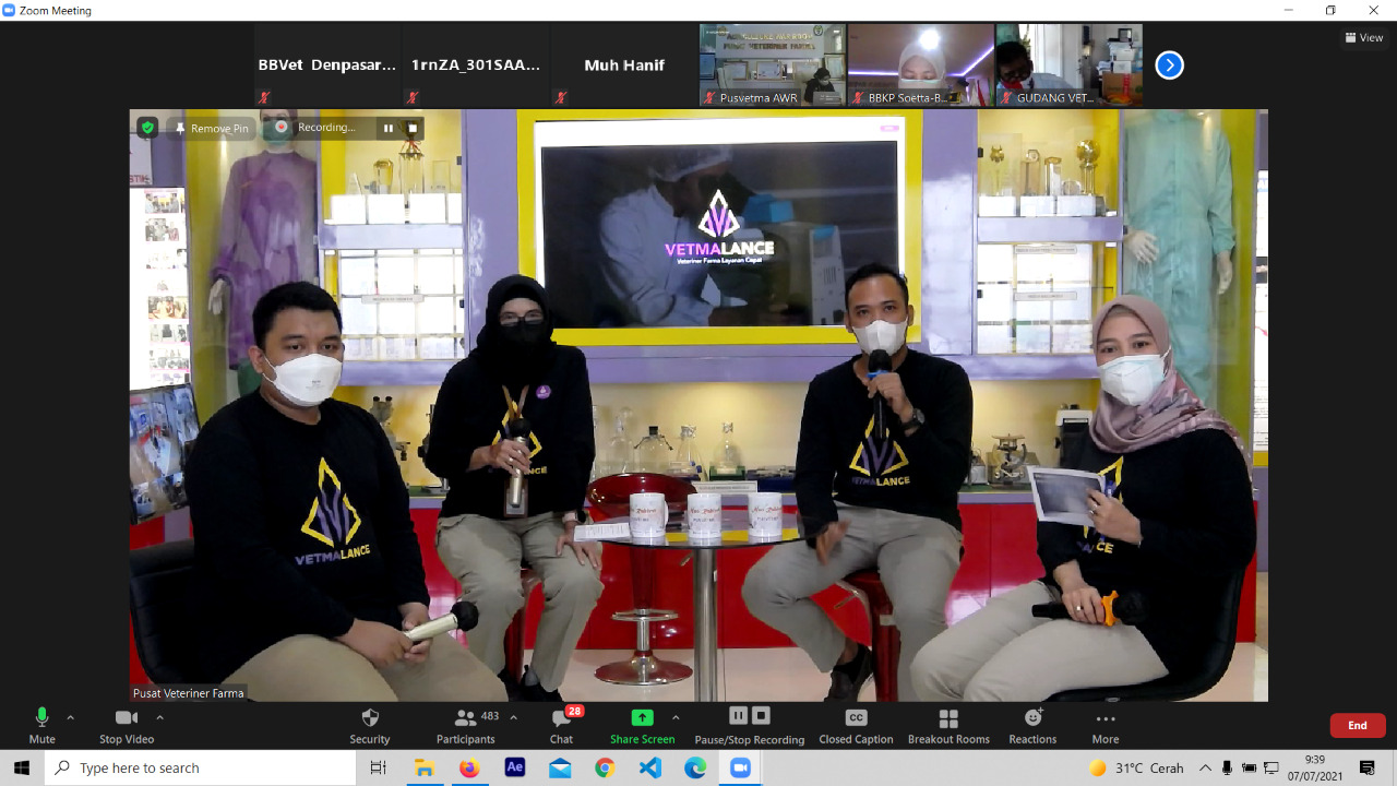 Acara peluncuran aplikasi Vetmalance secara virtual, Rabu (7/7/2021).