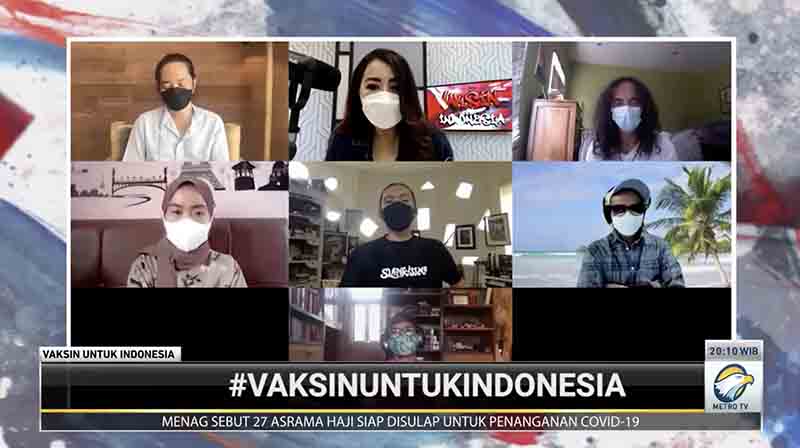 Acara Vaksin Slank untuk Indonesia, yang tayang di Metro TV, tadi malam. 