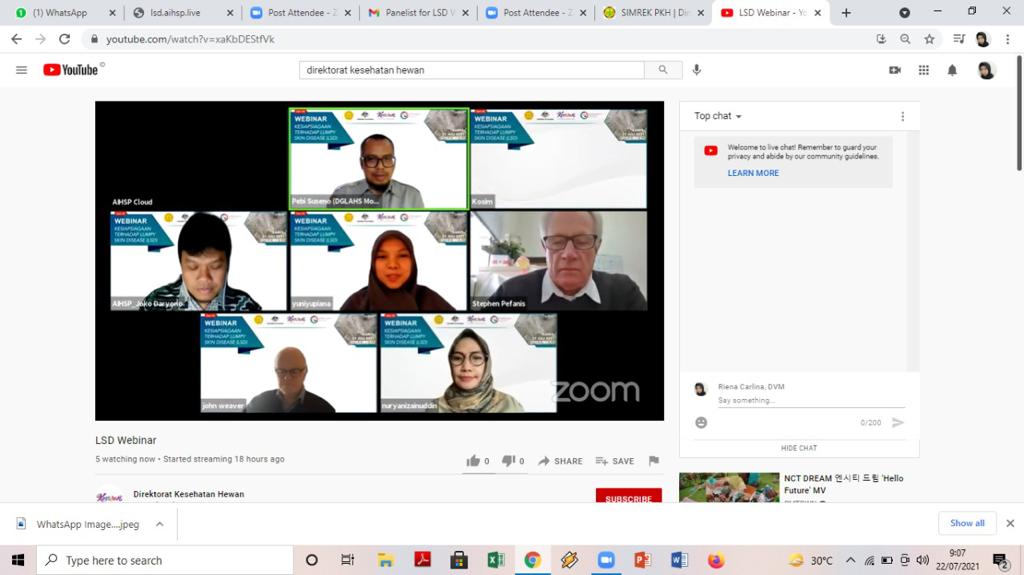 Seri seminar daring peningkatan kesiapsiagaan terhadap LSD yang diselenggarakan Ditjen PKH, Kementan.