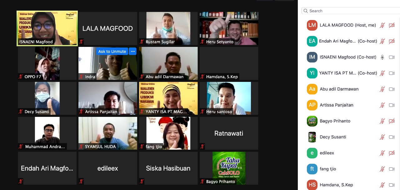 Ilustrasi, para peserta webinar manajemen produksi untuk pelaku UMKM.