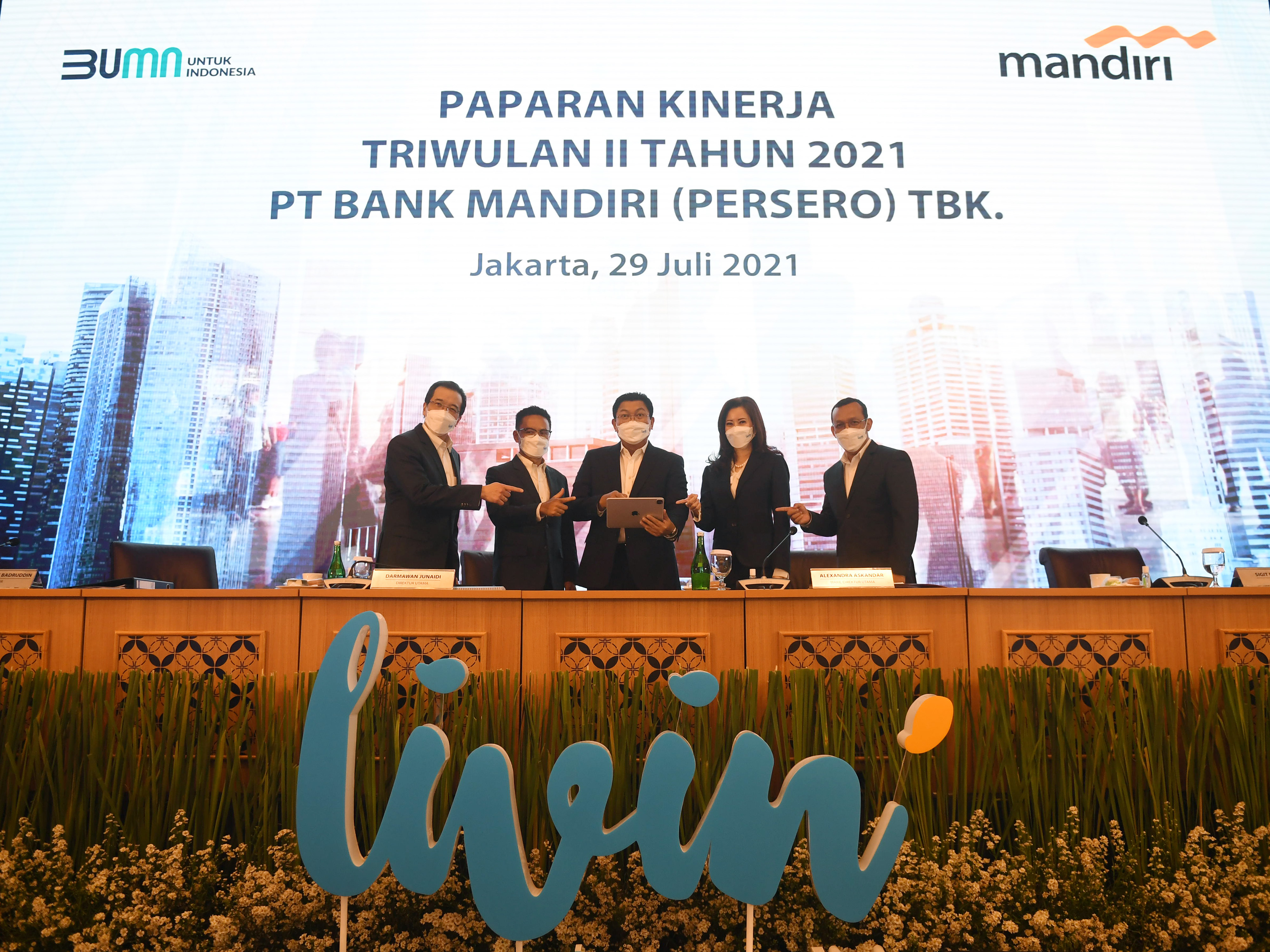 Paparan kinerja Bank Mandiri triwulan II 2021 di Jakarta, Kamis (29/7)