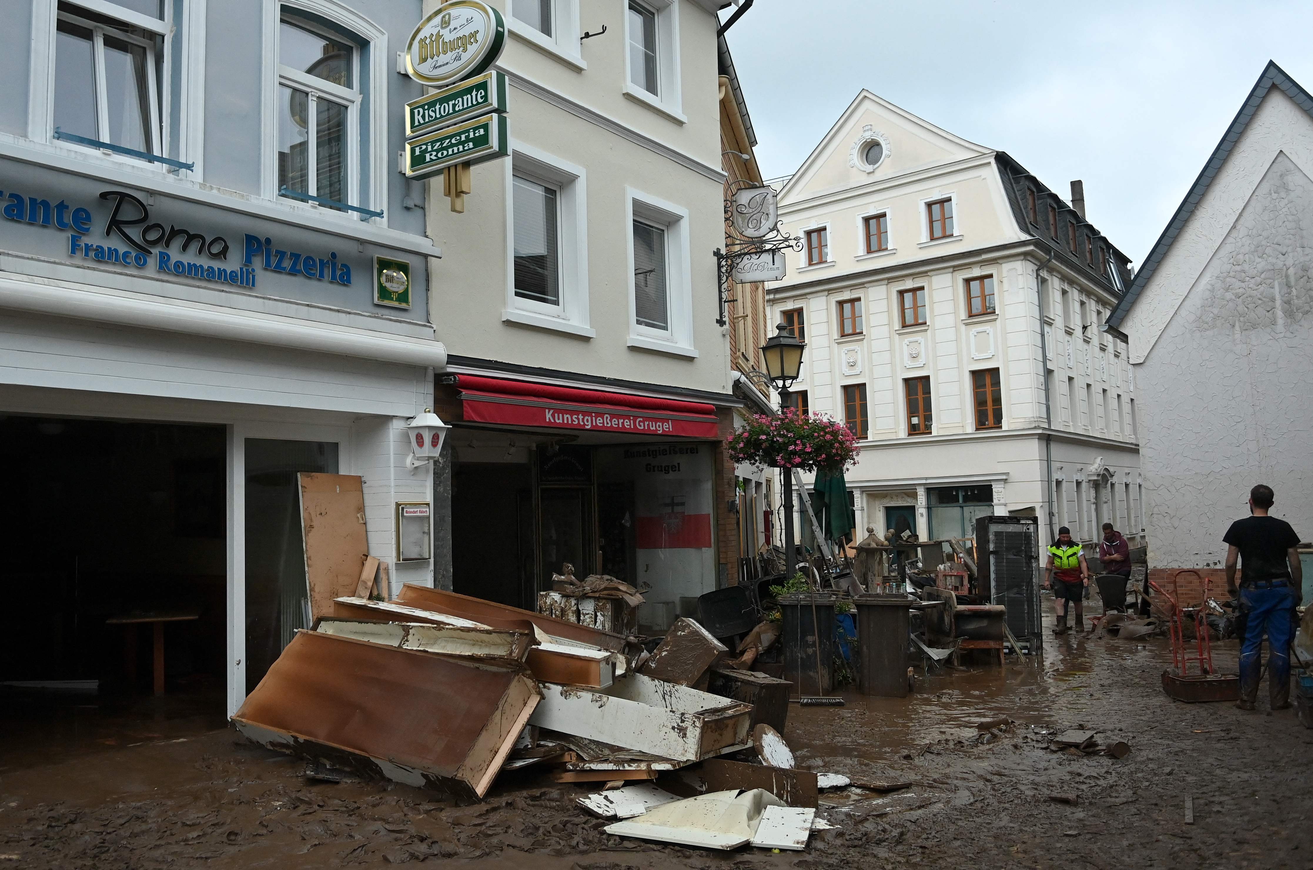 Kerusakan akibat banjir yang terjadi di Ahrweiler-Bad Neenah, Jerman.