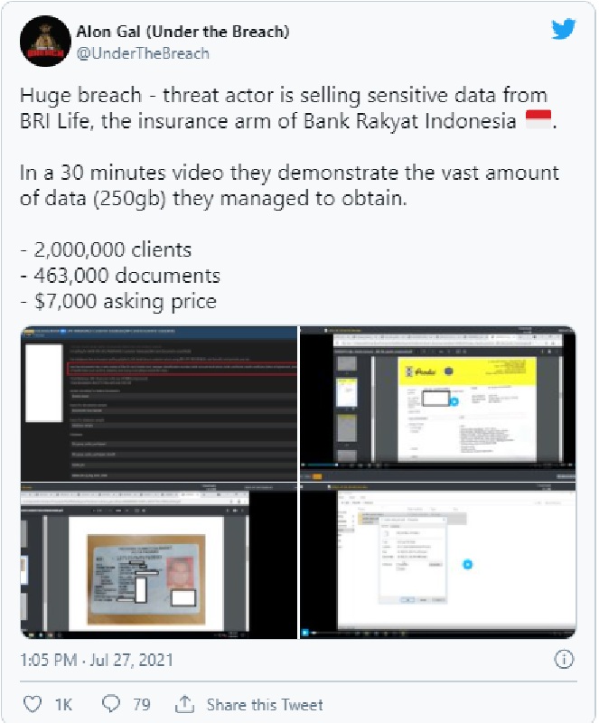 Tangkapan layar Twitter Under The Breach.