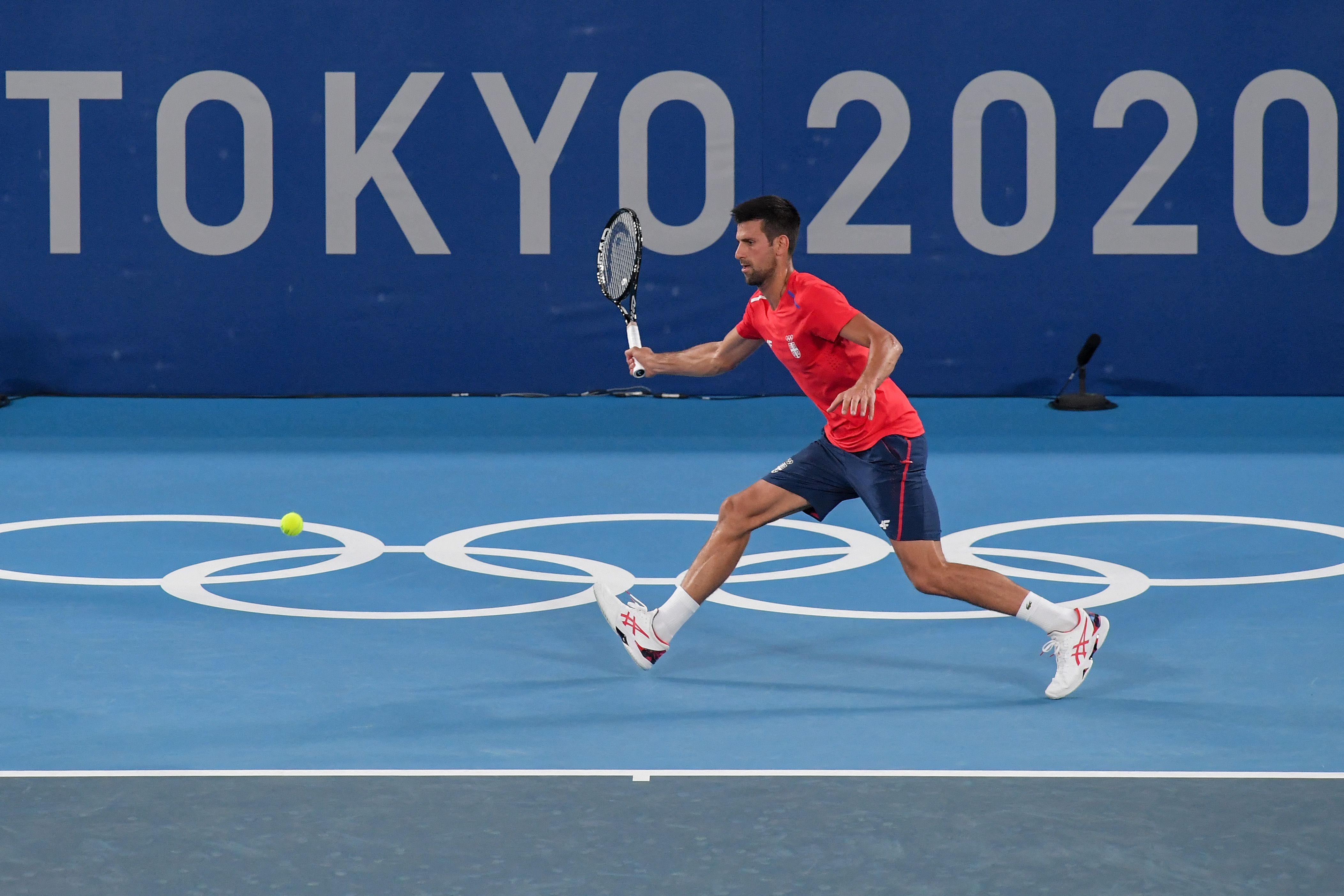 Petenis nomor satu dunia, Novak Djokovic menjajal venue Olimpiade Tokyo