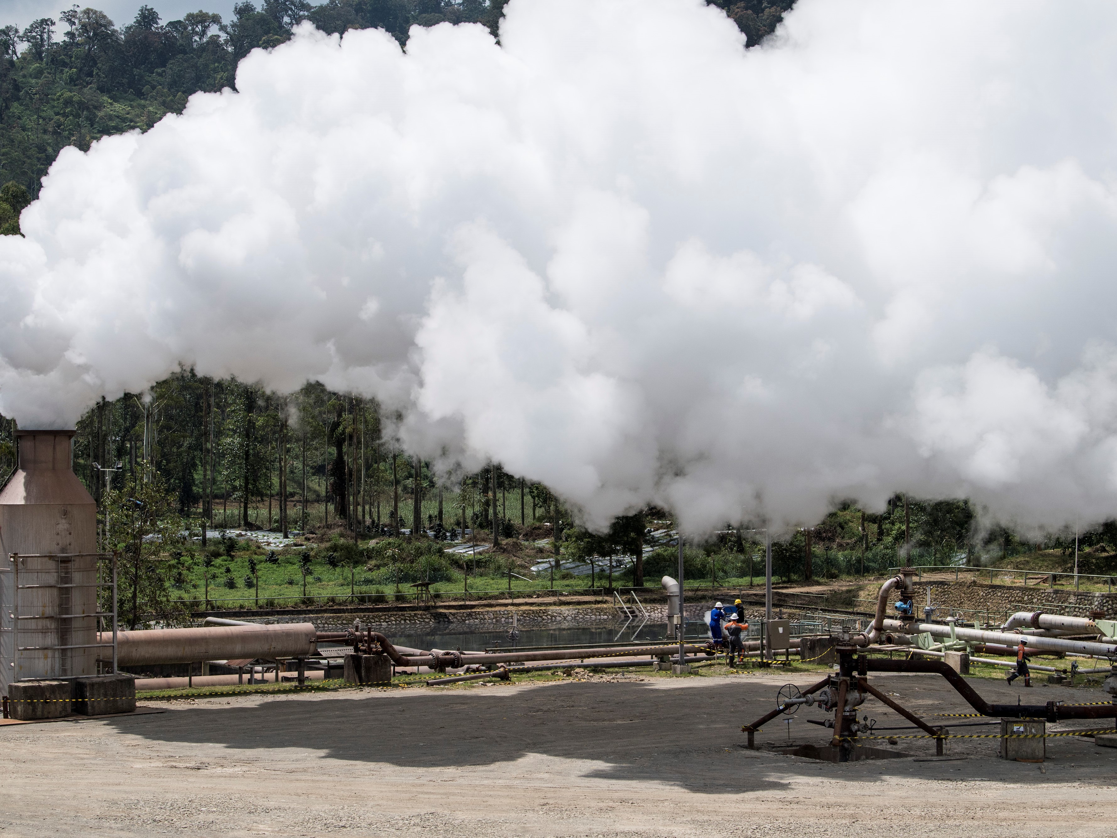 PLTP Wayang Windu Star Energy Geothermal di Desa Margamukti, Pangalengan, Kabupaten Bandung, Jawa Barat.