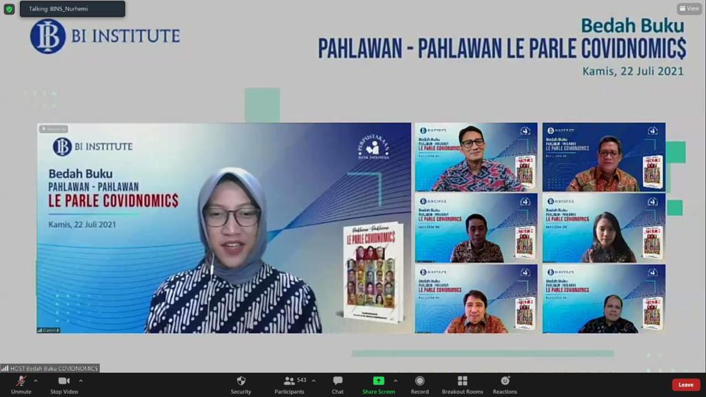 Peluncuran & Bedah Buku Le’Parle Covidnomics secara virtual.