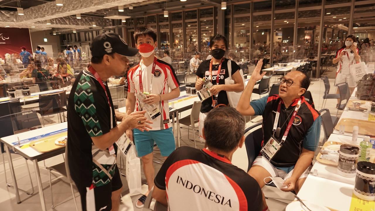 Tim Bulutangkis Indoensia di Perkampungan Atlet Olimpiade Tokyo