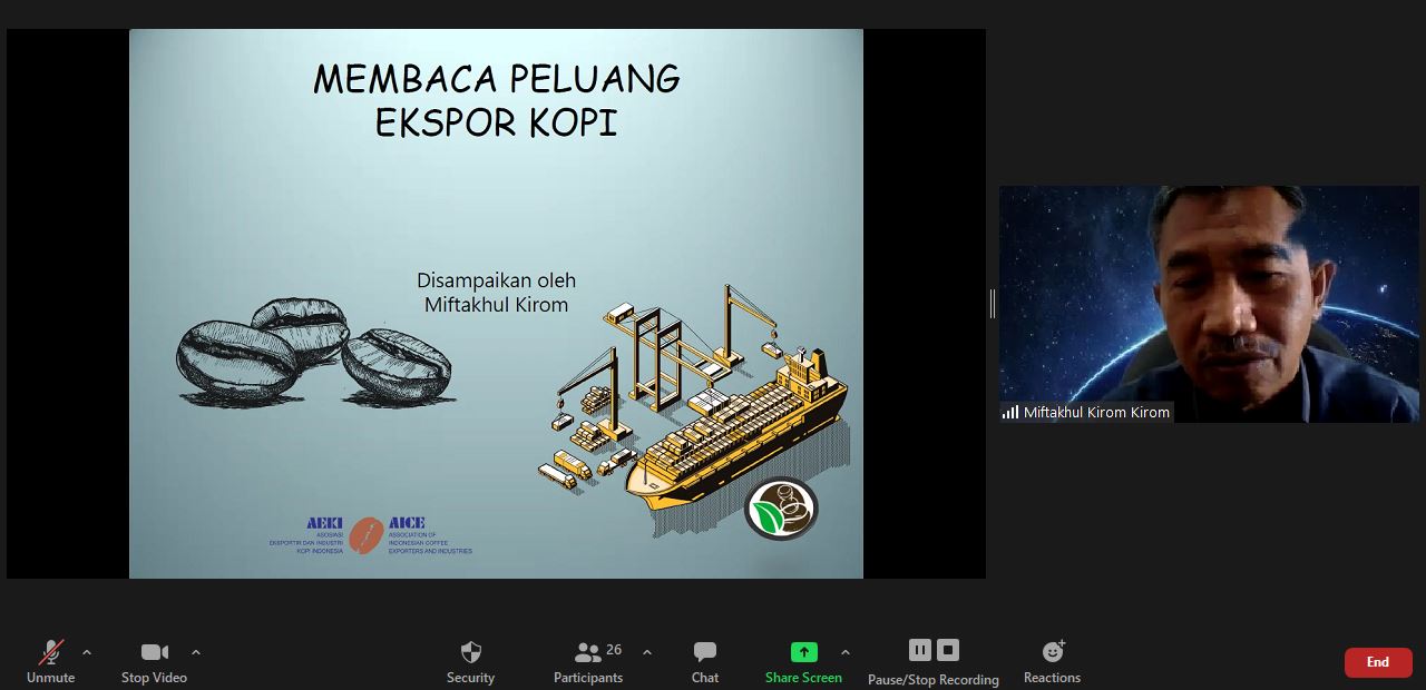 Sekjen Asosiasi Ekpor Kopi Indonesia (AEKI), Miftakhul Kirom.