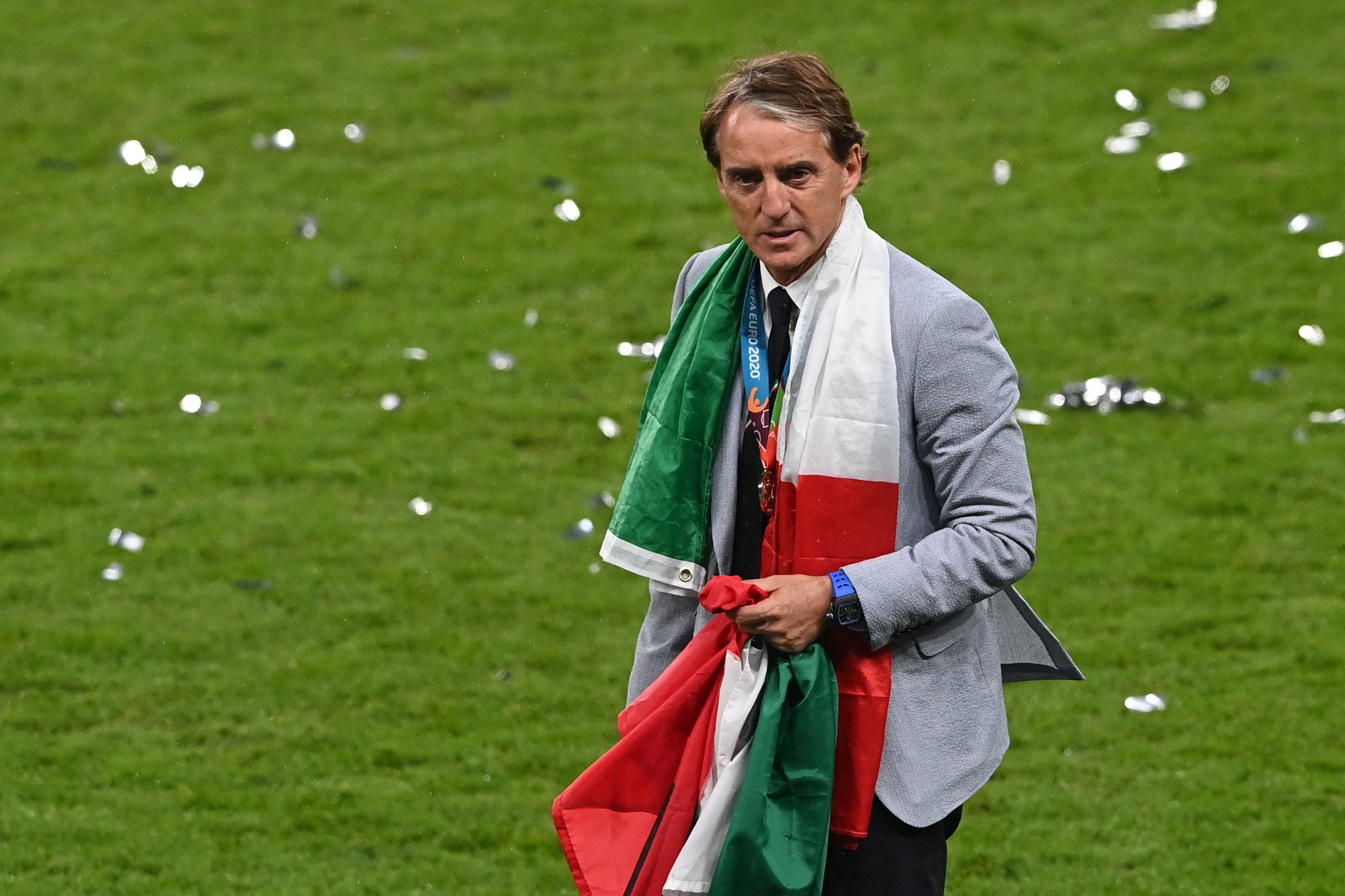 Pelatih timnas Italia Roberto Mancini