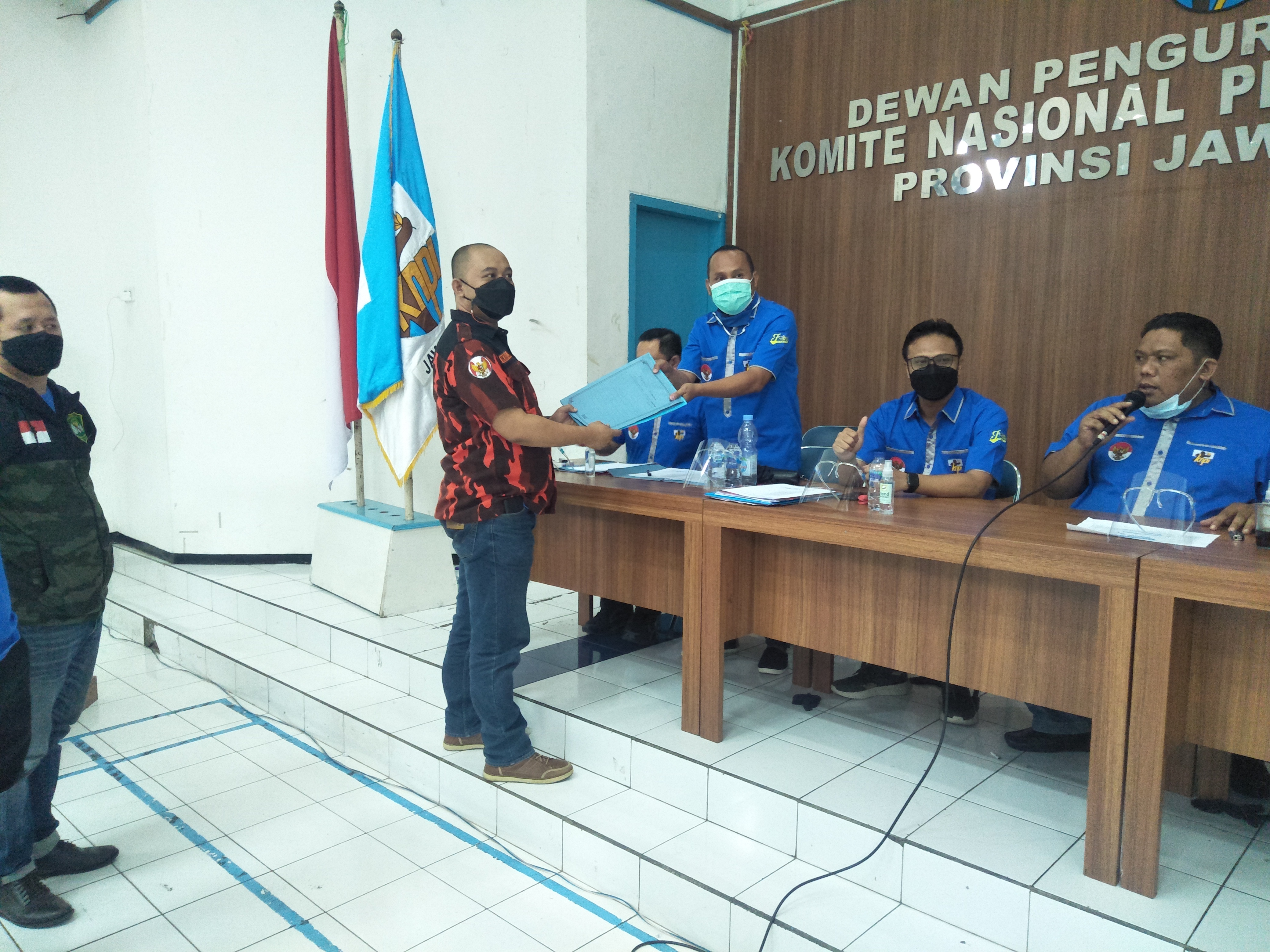 Suasana pendaftaran calon Ketua Umum Komite Nasional Pemuda Indonesia-Jawa Barat