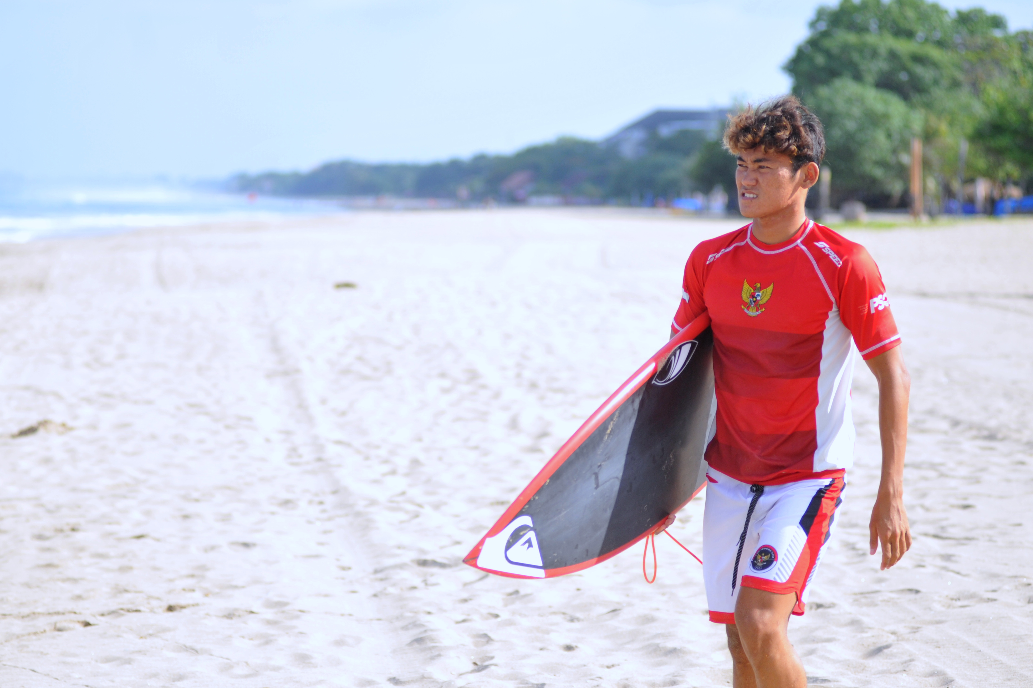 Peselancar Indonesia Rio Waida yang akan menjadi pembawa bendera kontingen Indonesia di upacara pembukaan Olimpiade Tokyo