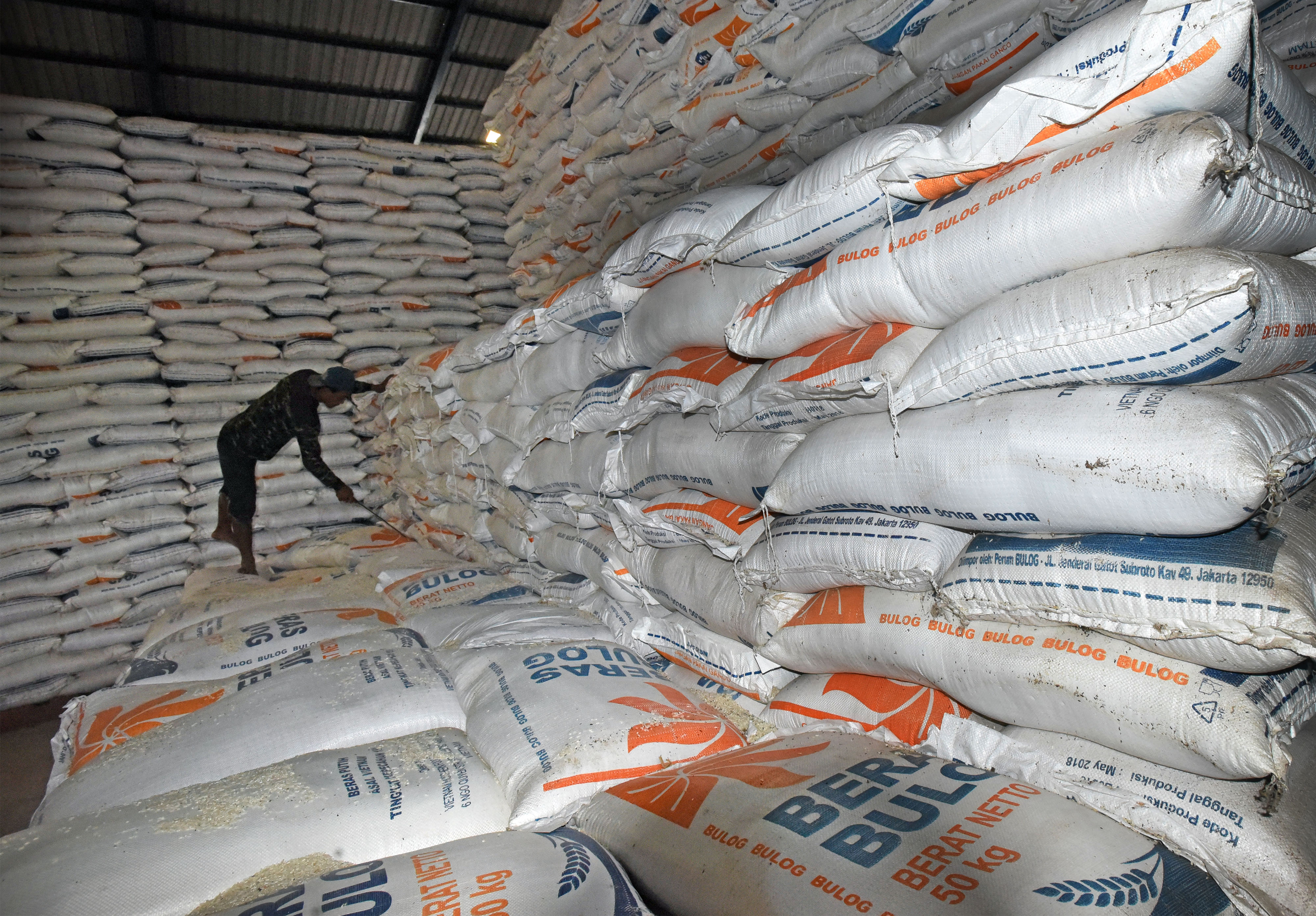 Cadangan beras Bulog di gudang Serang, Banten