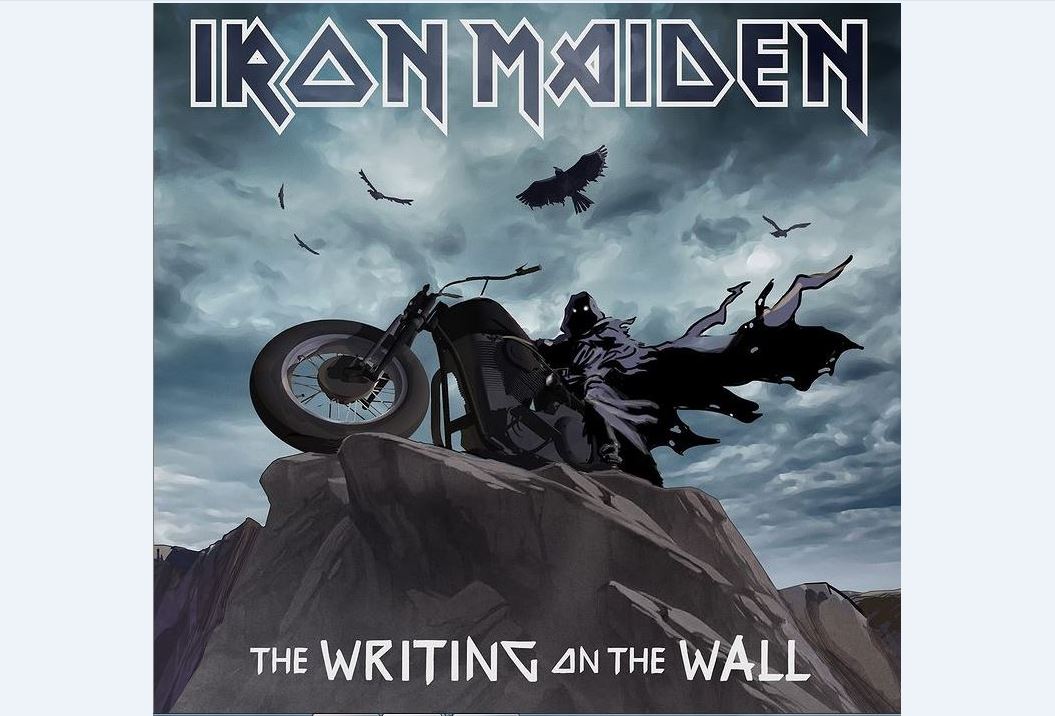 Poster untuk lagu baru Iron Maiden, The Writing on the Wall