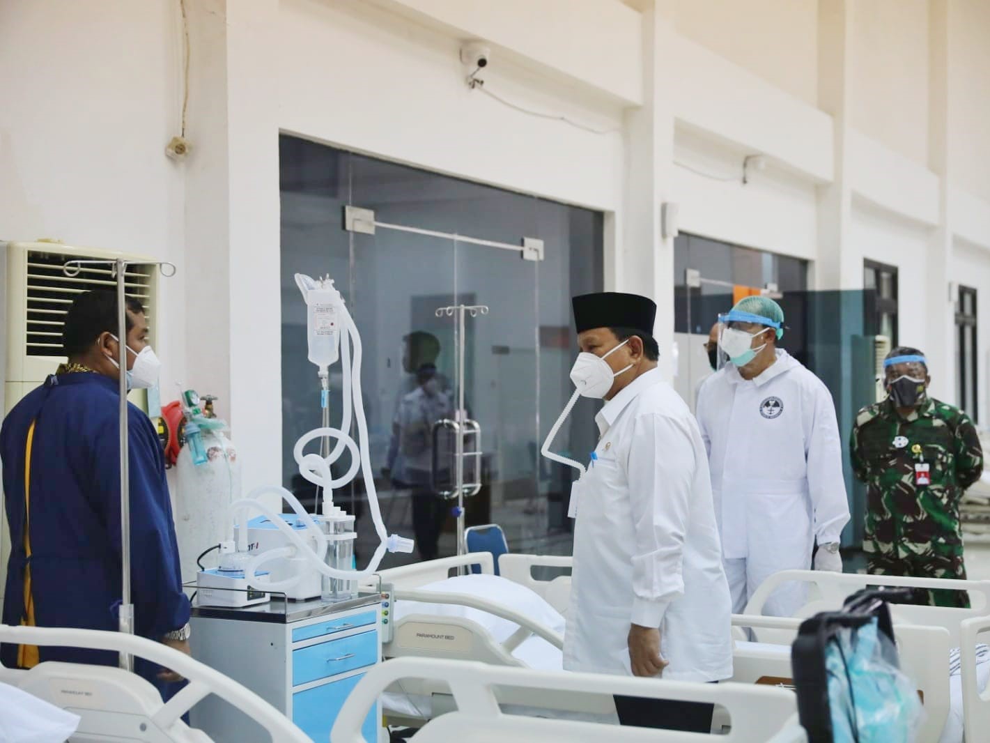 Menhan Prabowo Subianto saat meninjau kesiapan sarana dan prasarana Pusjemenhan Badiklat Kemenhan.