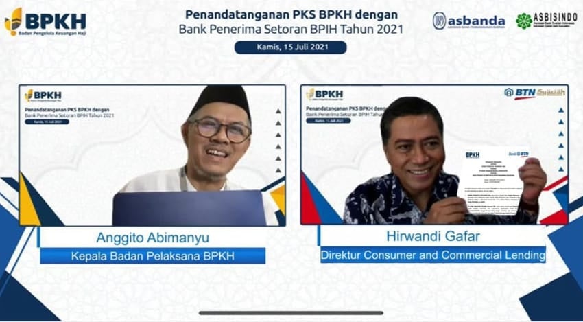Kepala BPKH Anggito Abimanyu dan Direktur BTN Hirwandi Gafar