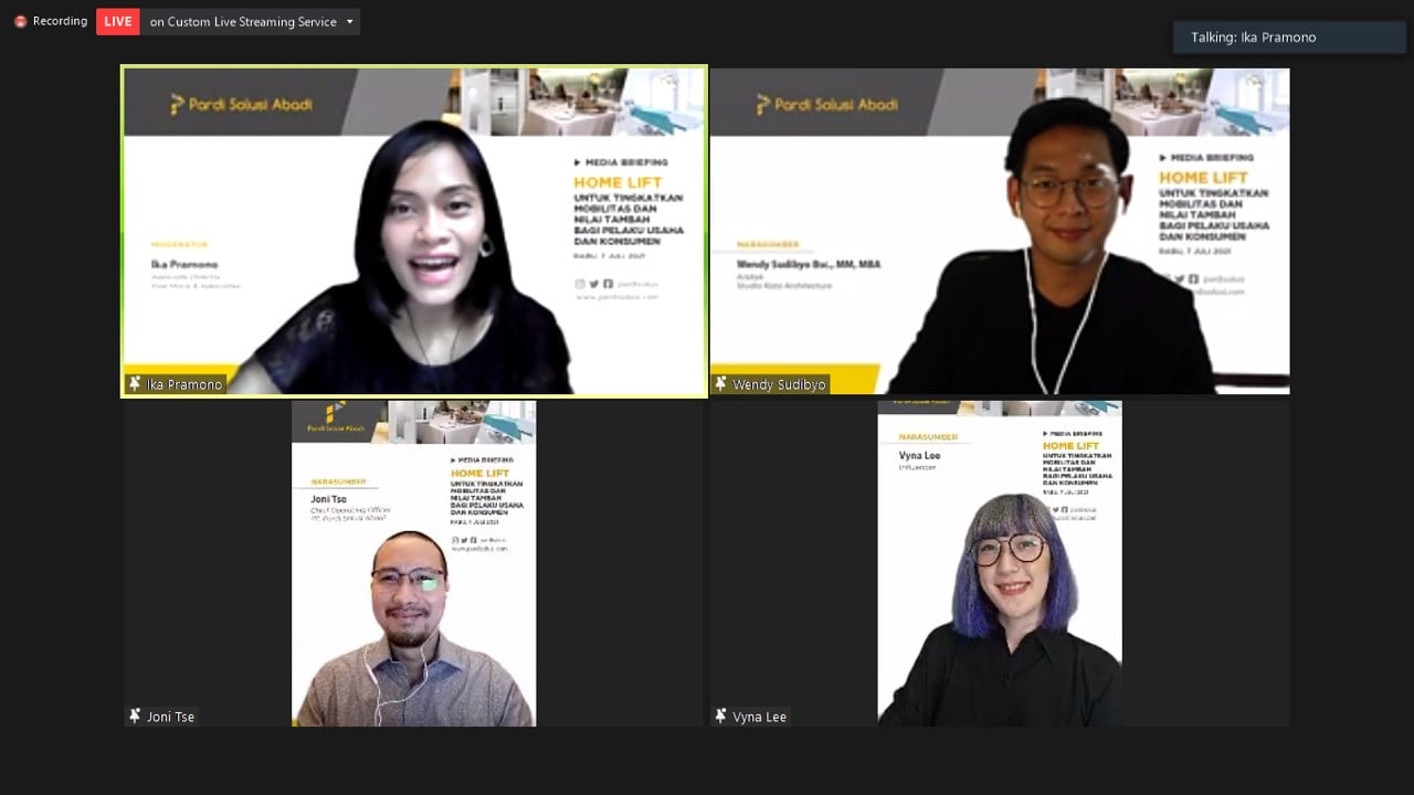 Para pembicara dalam konferensi pers virtual soal pelaku usaha di tengah PPKM Darurat.