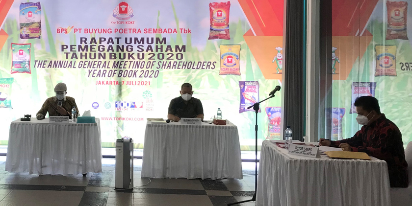 RUPST HOKI memutuskan untuk membagikan devide sebesar 26% dari laba komprehensif 2020.