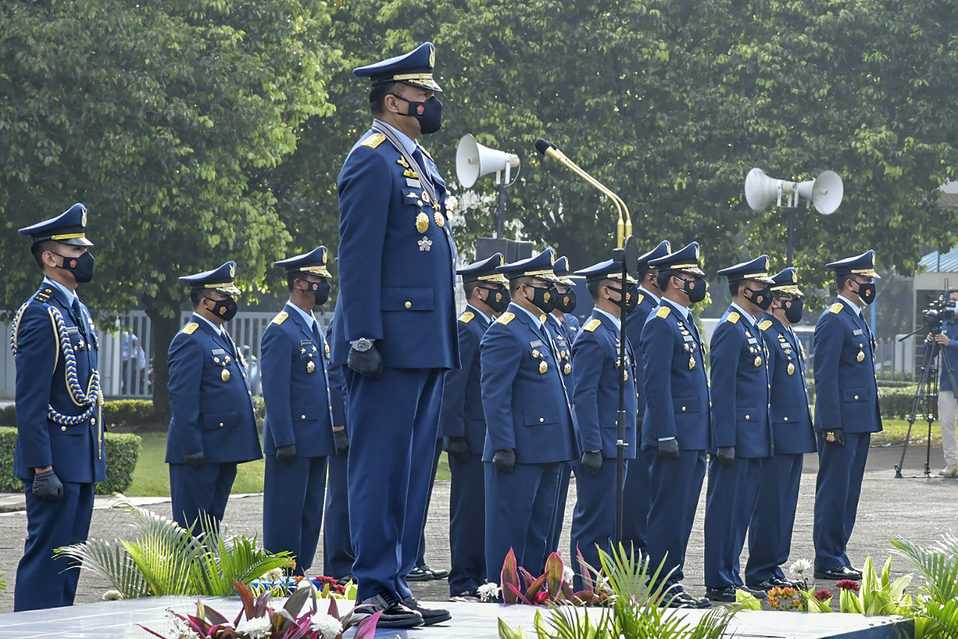 Ilustrasi, Kasau Marsekal TNI Fadjar Prasetyo memberikan sambutan saat upacara HUT TNI AU ke-75 di Mabes TNI AU, Cilangkap.