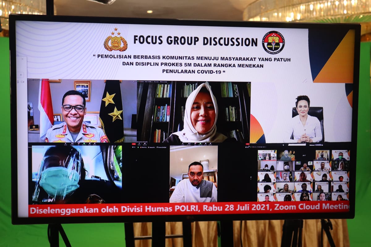 Webinar Fokus Grup Diskusi tentang pemolisian masyarakat,di Jakarta Rabu (28/7)