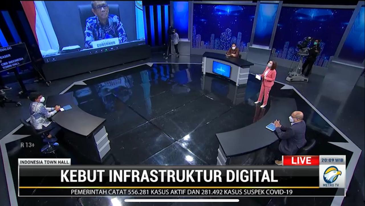 Menkominfo Johnny G Plate dalam program Indonesia Town Hall Metro TV episode Kebut Infrastruktur Digital, Selasa (27/7) malam.