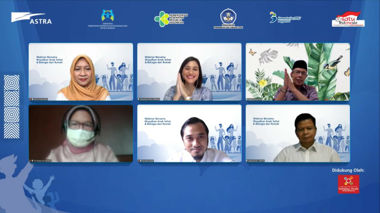 Melalui webinar yang diadakan Astra pada hari ini (22/7) dengan tema “Bersama Wujudkan Anak Sehat dan Bahagia dari Rumah”.
