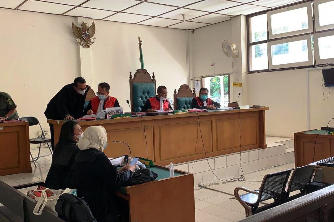 Suasana sidang penyelundupan bibit lobster di PN Palembang.