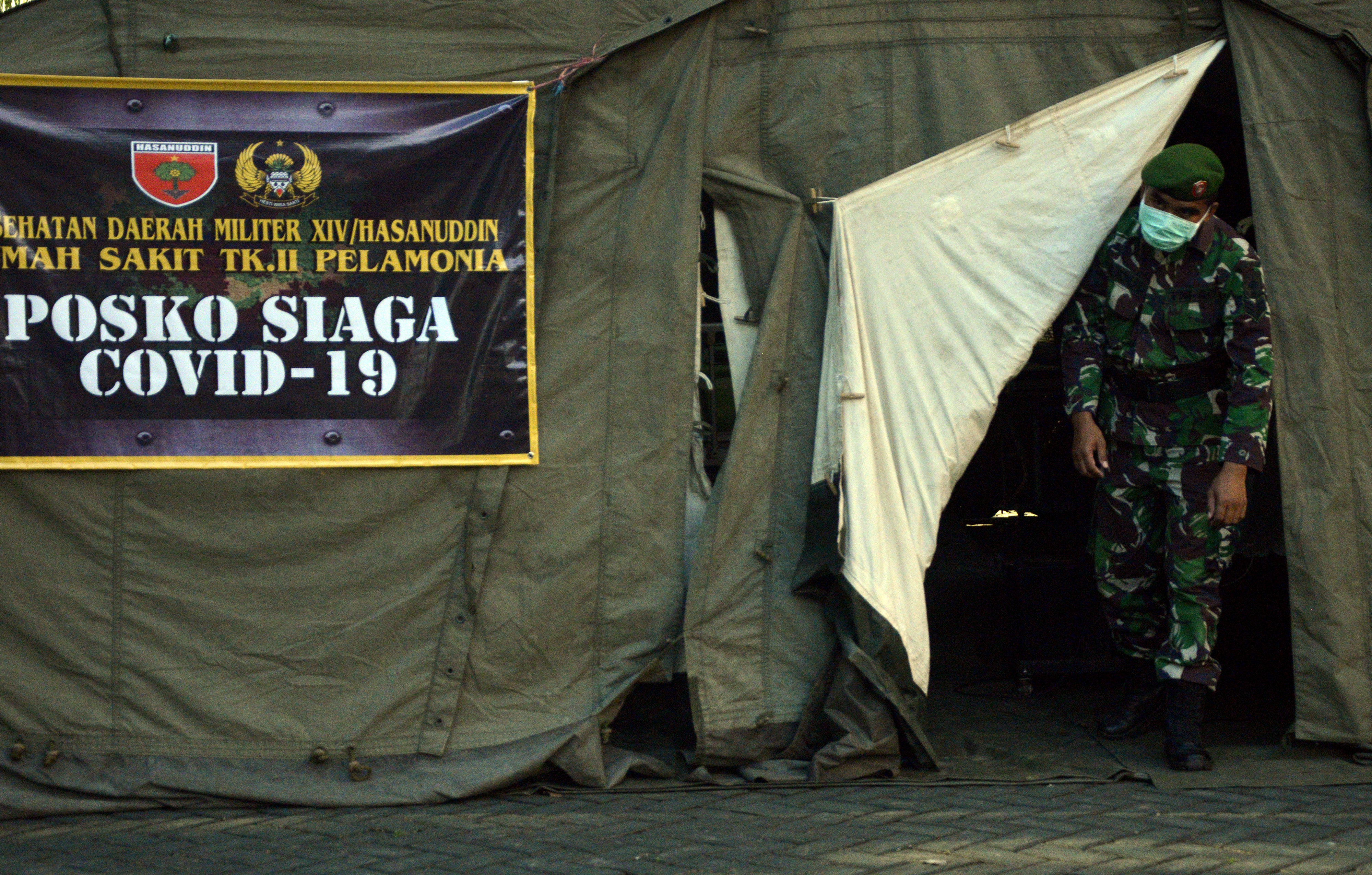 Ilustrasi tenda dari TNI untuk pasien covid-19