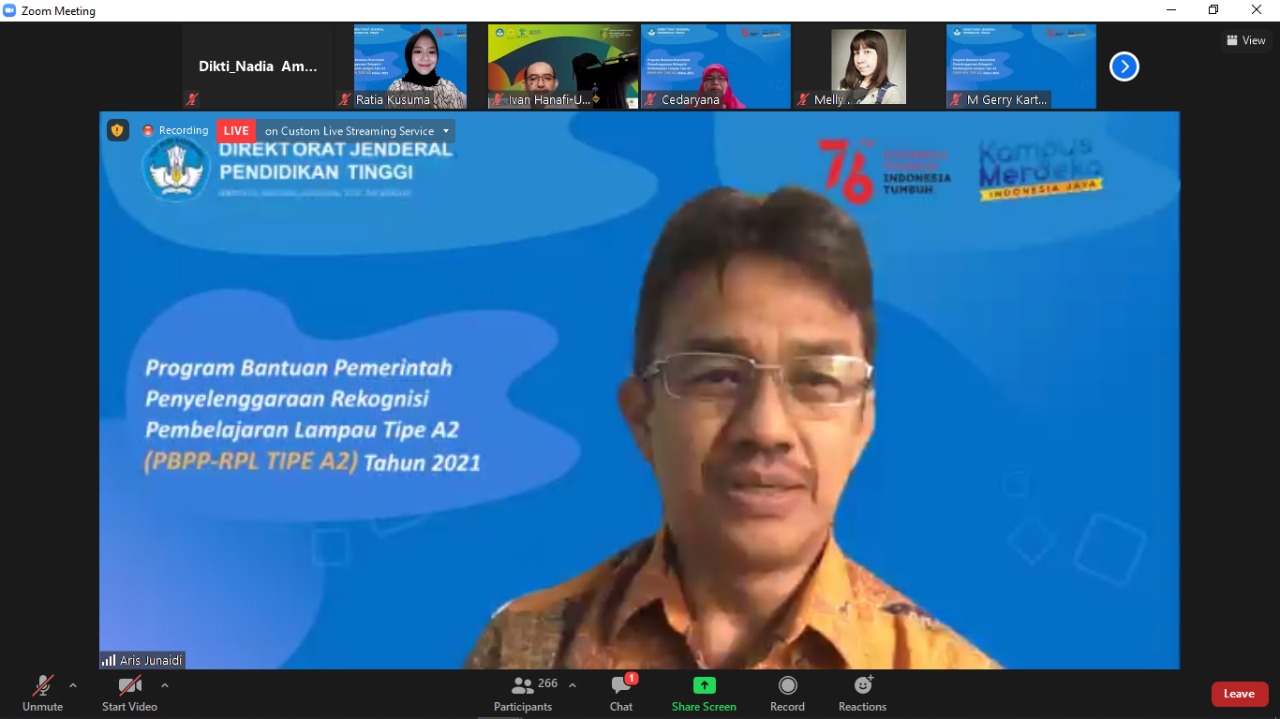 Direktur Belmawa Ditjen Dikti Kemendikbudristek Prof Aris Junaidi 