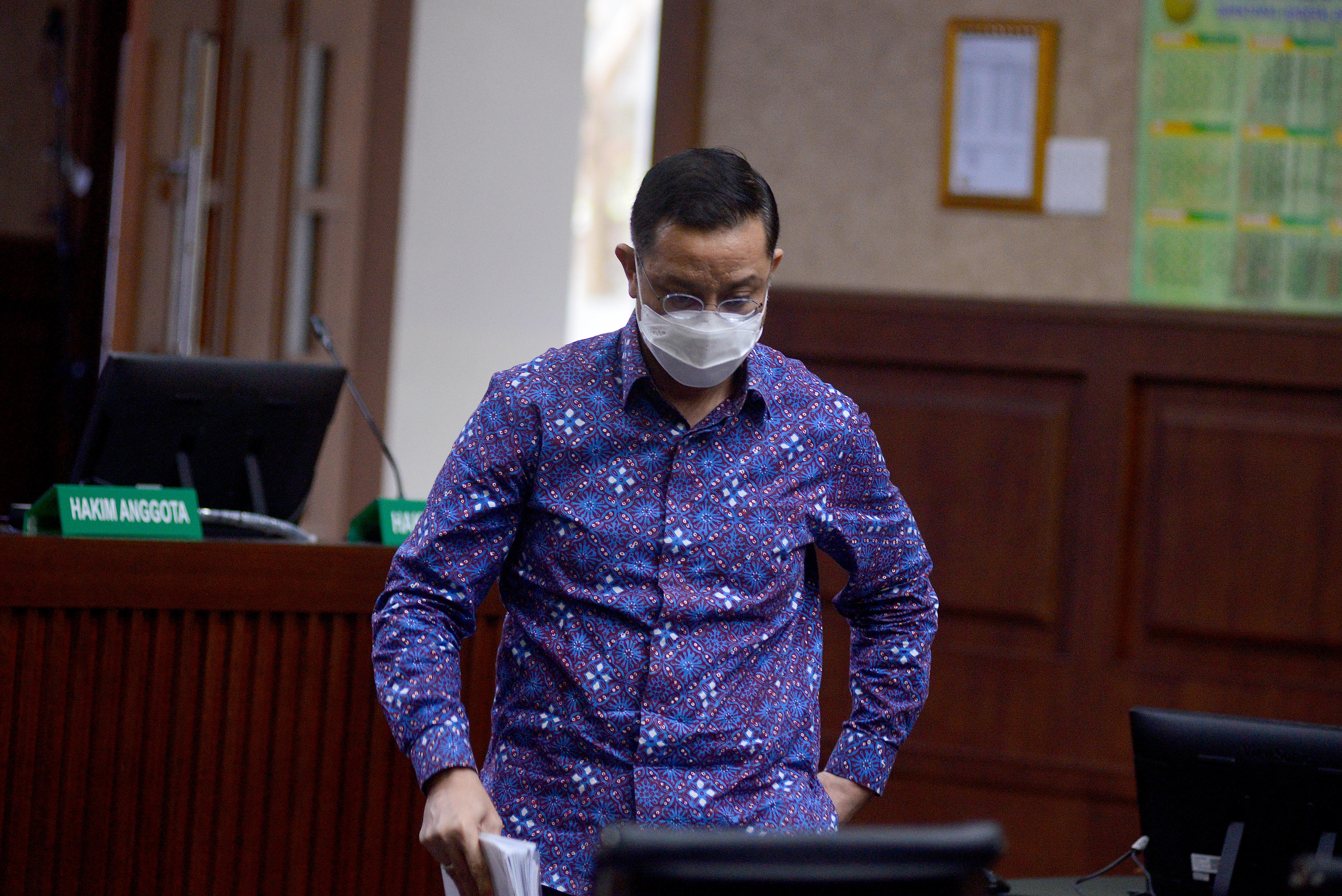 Terdakwa mantan Menteri Sosial Juliari Batubara saat hadir dalam sidang lanjutan di Pengadilan Tipikor, Jakarta.