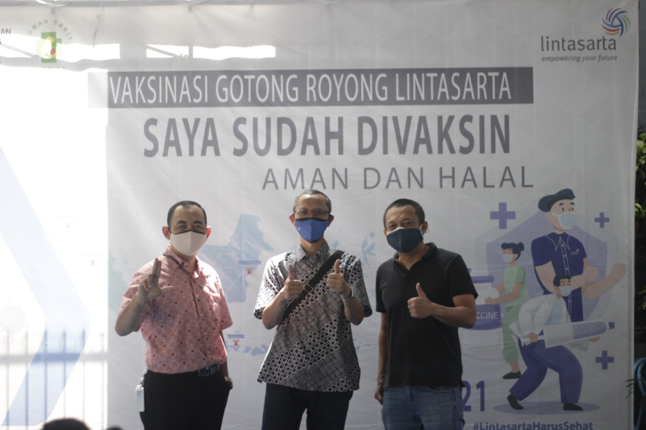 Sejumlah karyawan Lintasarta yang sudah divaksin.