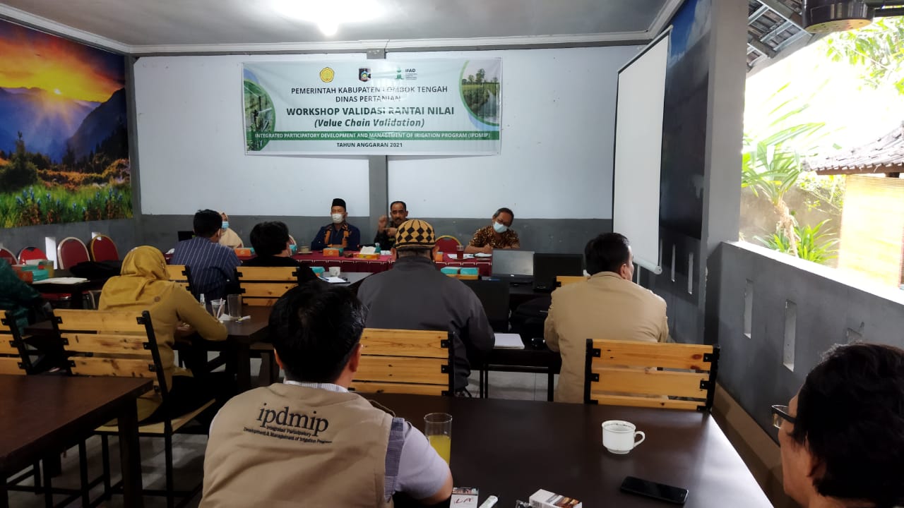 Dinas Pertanian Kabupaten Lombok Tengah menyelenggarakan workshop validasi rantai nilai komoditas padi dan tanaman pangan.